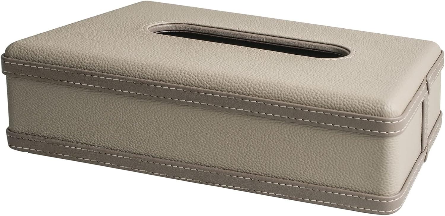 Premium Tissue Box Cover — Faux Leather — view 1